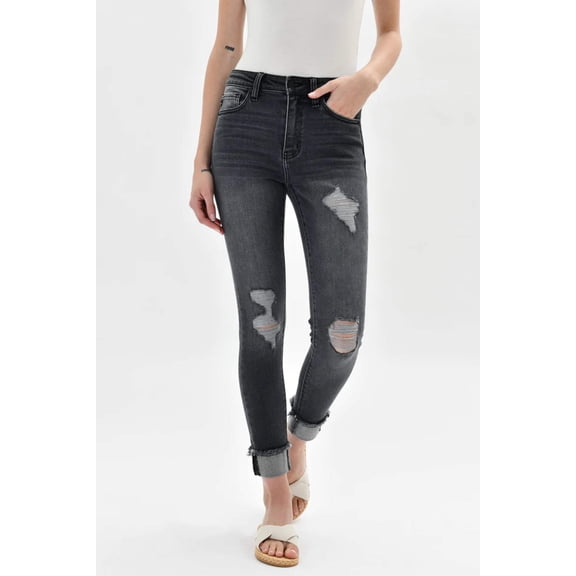 Kancan - Women's Mid Rise Ankle Length Skinny Jeans - KC7299