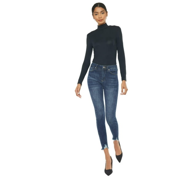 Kancan - Women's Mid Rise Distressed Ankle Skinny Jeans - kc7274st