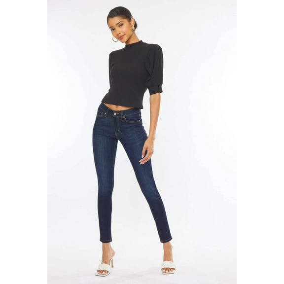 Kancan - Women's Mid Rise Super Skinny Jeans - Basic - KC7092