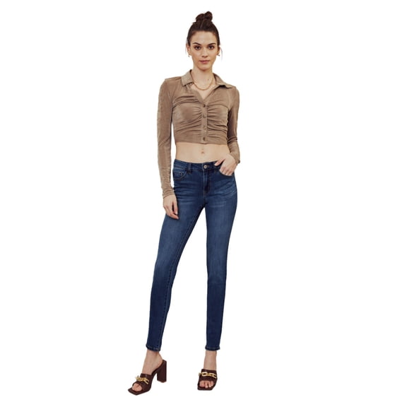 Kancan - Women's Mid Rise Super Skinny Jeans - Basic - KC7092