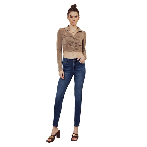 Kancan - Women's Mid Rise Super Skinny Jeans - Basic - KC7092