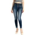 thumbnail image 1 of Kancan Womens Gemma High Rise Ankle Skinny Denim Jeans (Dark Wash, 9/28), 1 of 2