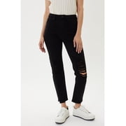 Kancan Womens High Rise Straight Jeans Black 9/28