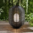 thumbnail image 1 of JONATHAN Y Kandella 26.7" Outdoor Woven Oval Asian LED Lantern, Black, JYL6506A, 1 of 7
