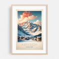 thumbnail image 1 of Kandersteg Vintage Travel Poster - Swiss Alps Art - Kandersteg Canton of Bern Switzerland Illustration Travel Poster Mountain Landscape Vintage Poster Winter Oak Framed Wall Art Print 5 x 7 inches, 1 of 1