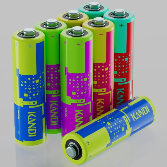 Kandi AA Lithium Rechargeable Batteries 8 Pack-Digital