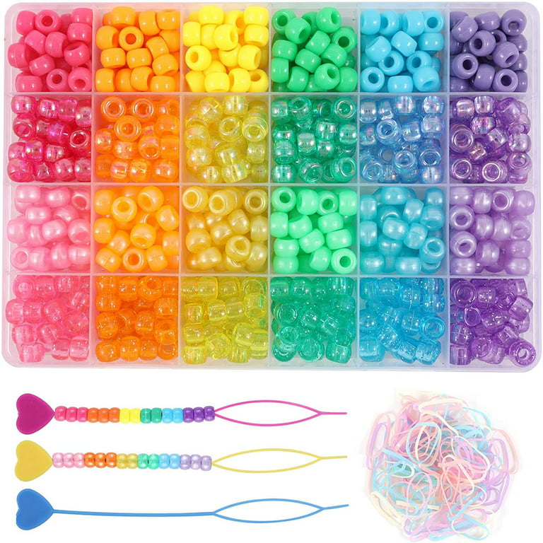 3400+ Rainbow Pony Beads Kit for Bracelets Making, Colorful Kandi Beads for  Jewelry Making, Hair Beads for Braids for Girls Women, Jewelry Making Kit