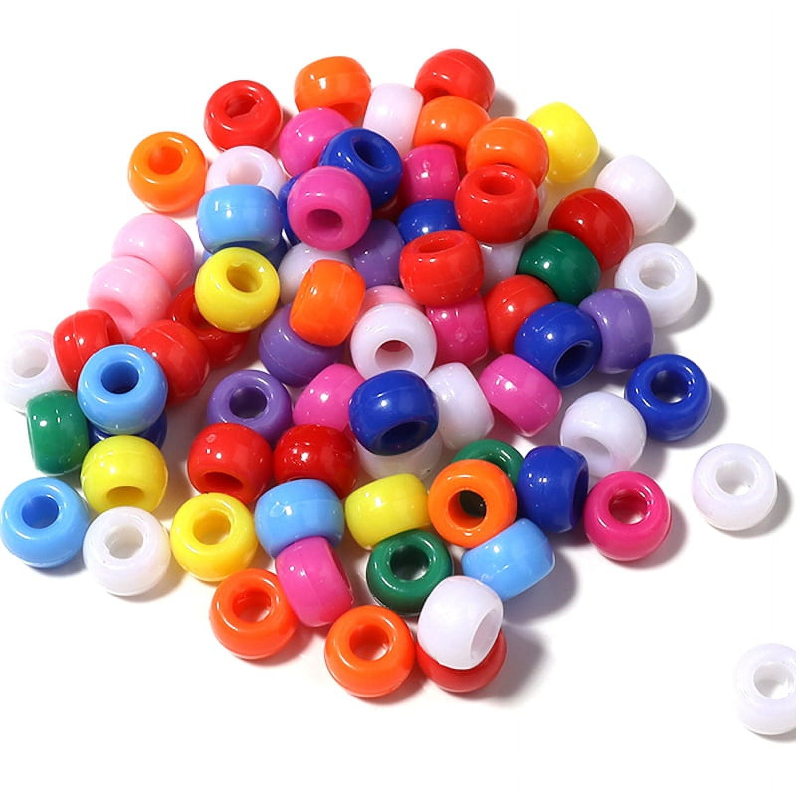 Pastel Opaque & Transparent 12 Color Kit, Plastic Pony Beads 6 x 9mm, 1800  beads