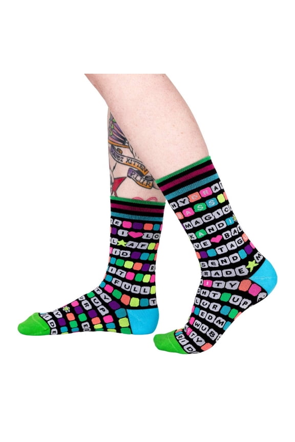 Kandi Land UV Reactive Crew Socks
