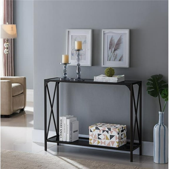 Kandin Console Table - Black & Pewter, 32 x 42 x 12 in.