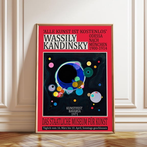 Kandinsky 1971 Exhibition Abstract Expressionist Artwork, Unframed Paper Poster 24x36in