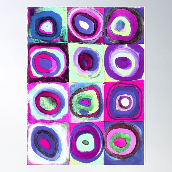 Kandinsky Color Study Summer Mix Poster Wall Art, Modern Wall Decor For Living Room Bedroom, 8x12 UNFRAMED