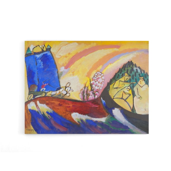 Kandinsky Painting with Troika Canvas Abstract Wall Art 18X24"