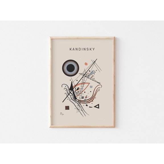 Kandinsky Print, Museum Exhibition Poster, Modern Abstract Wall Art, Art Reproduction, Geometric Wall Art,, Stretched Canvas Size 12x18 F03.1.14l1592