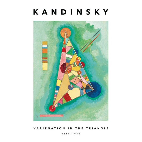Kandinsky - Variegation In The Triangle Print Wall Art, Modern Wall Decor For Living Room Bedroom, 8x12 UNFRAMED