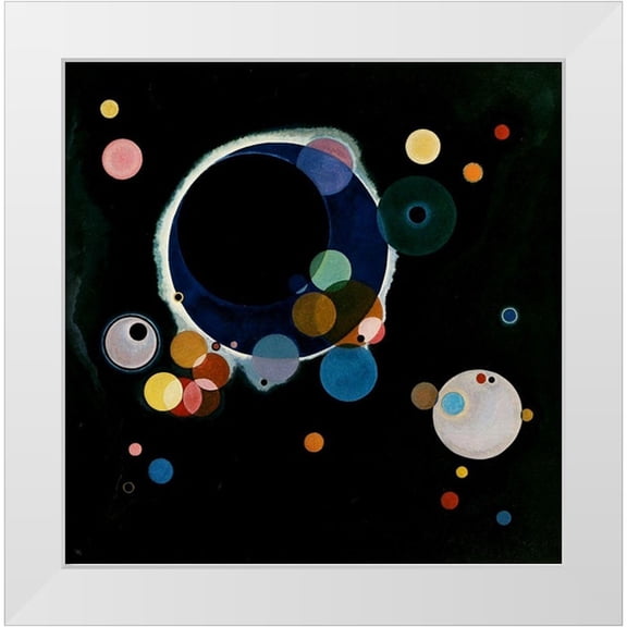 Kandinsky, Wassily 12x12 White Modern Wood Framed Museum Art Print Titled - Several Circles 1926