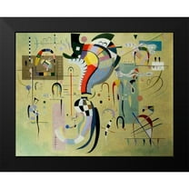 Kandinsky, Wassily 14x12 Black Modern Framed Museum Art Print Titled - Accompanied Centre 1937