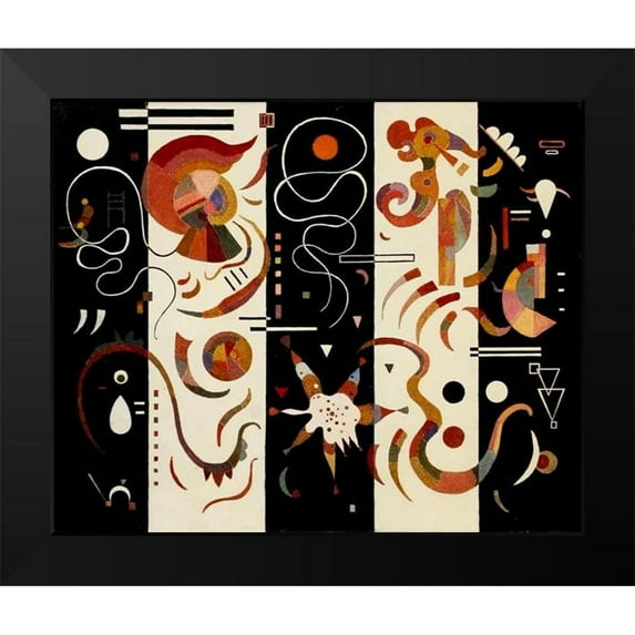 Kandinsky, Wassily 14x12 Black Modern Framed Museum Art Print Titled - Striped 1934