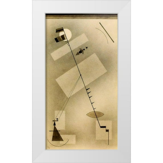 Kandinsky, Wassily 15x24 White Modern Wood Framed Museum Art Print Titled - Taut Line 1931