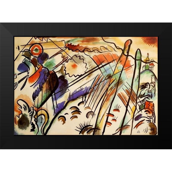 Kandinsky, Wassily 18x14 Black Modern Framed Museum Art Print Titled - Improvisation no.28a 1911-12