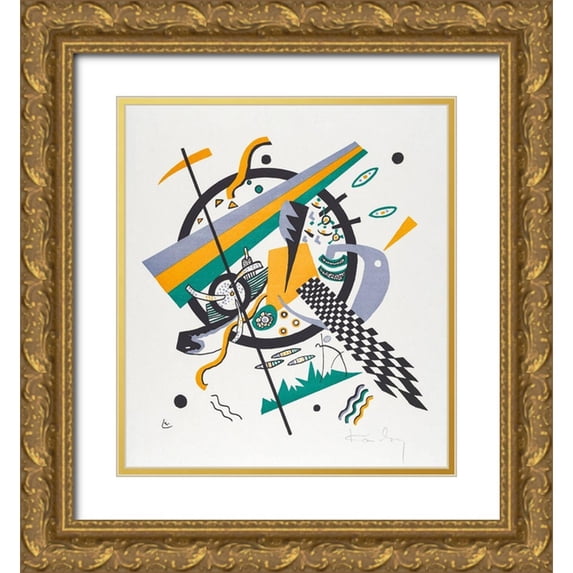 Kandinsky, Wassily 20x22 Gold Ornate Wood Framed with Double Matting Museum Art Print Titled - Kleine Welten IV-Small Worlds IV-1922