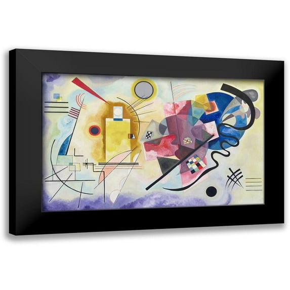 Kandinsky, Wassily 24x17 Black Modern Framed Museum Art Print Titled - Yellow-Red-Blue, 1925