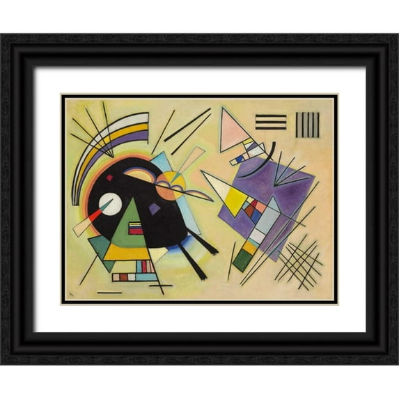 Kandinsky, Wassily 24x19 Black Ornate Wood Framed with Double Matting Museum Art Print Titled - Nero e viola