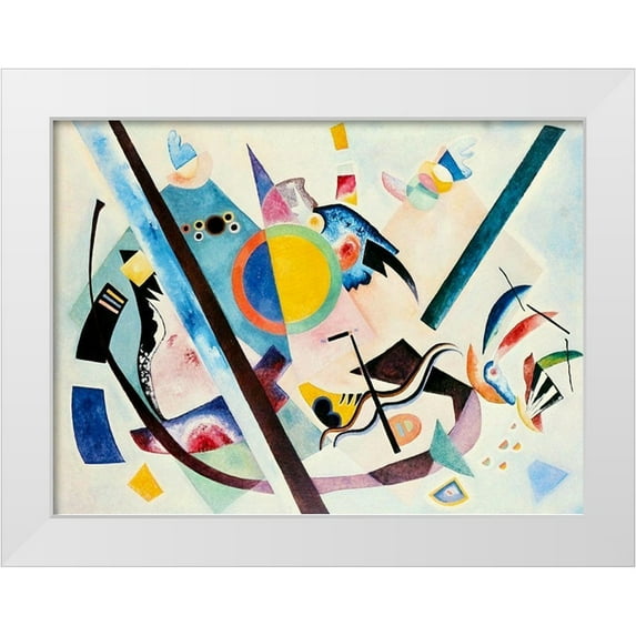 Kandinsky, Wassily 24x19 White Modern Wood Framed Museum Art Print Titled - Multi-coloured Circle 1921