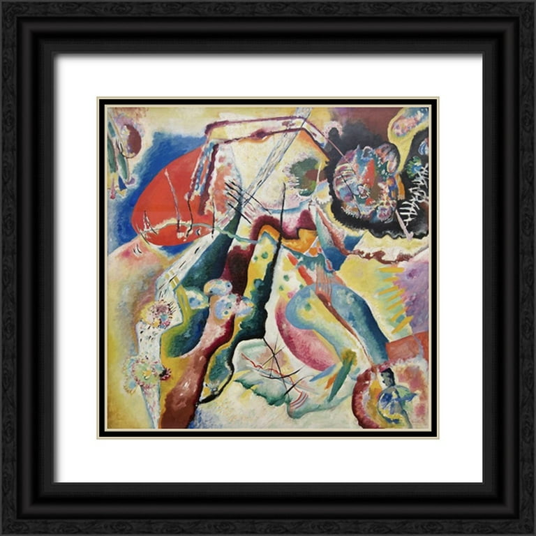 Kandinsky, Wassily 26x26 Black Ornate Wood Framed with Double