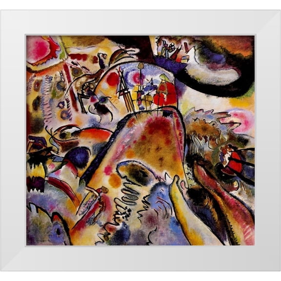 Kandinsky, Wassily 28x26 White Modern Wood Framed Museum Art Print Titled - Small Pleasures 1913