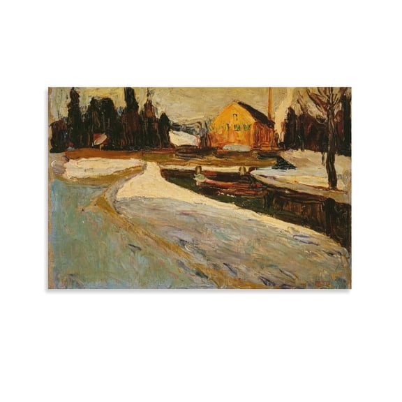 Kandinsky Wassily Schwabing Wintersonne Wall Decoration Painting Artworks Canvas Poster Room Aesthetic Wall Art Prints Home Modern Decor Gifts 12x18inch(30x45cm)