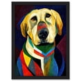 thumbnail image 1 of Kandinsky's Dog Abstract Multi-Coloured Oil Painting Artwork Framed Wall Art Print A4, 1 of 4