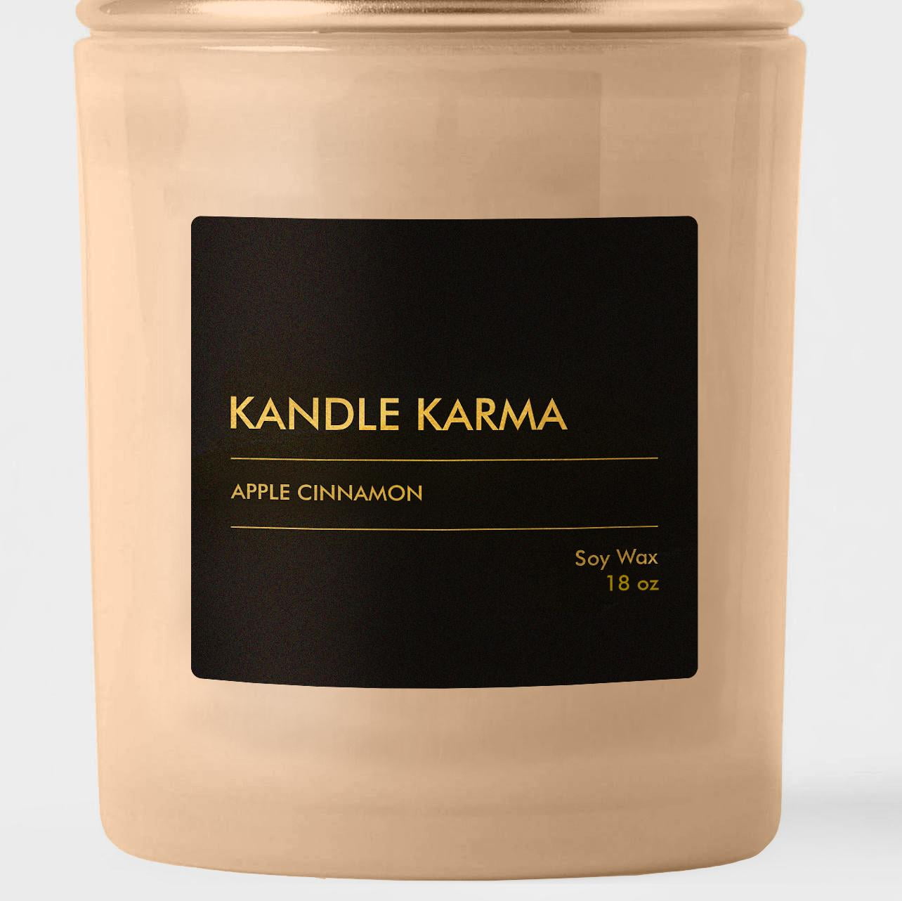 Kandle Karma Apple Cinnamon Scented Soy Wax Candle (500g/18oz)