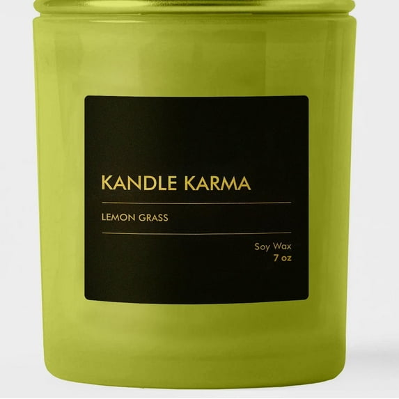 Kandle Karma Lemongrass Scented Soy Wax Candle (200g/7oz)