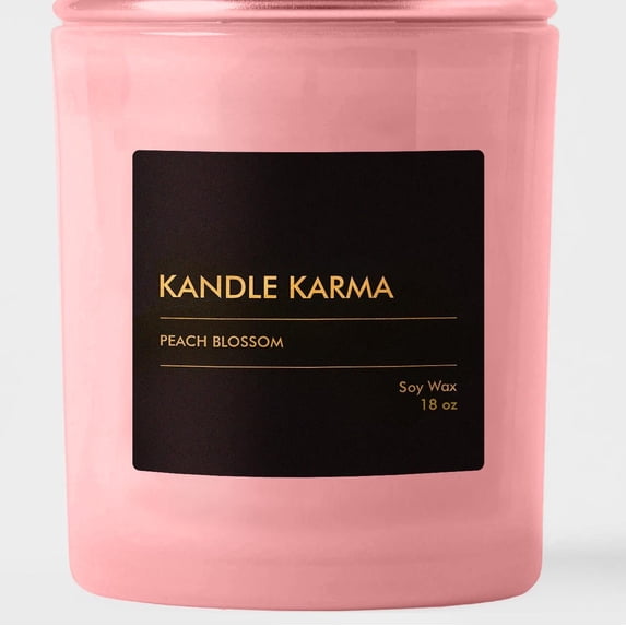 Kandle Karma Peach Blossom Scented Soy Wax Candle (500g/18oz)