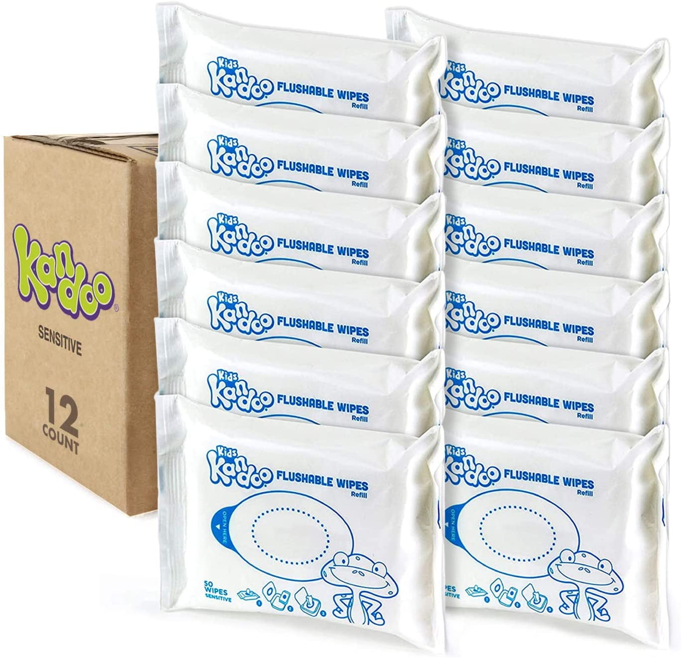 Kandoo Sensitive Flushable Wipes, 50 sheets, 3 count