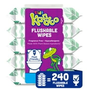 Kandoo Kids Sensitive Flushable Cleansing Wet Wipes, Potty Training Aid, Fragrance Free, 240 Wipes
