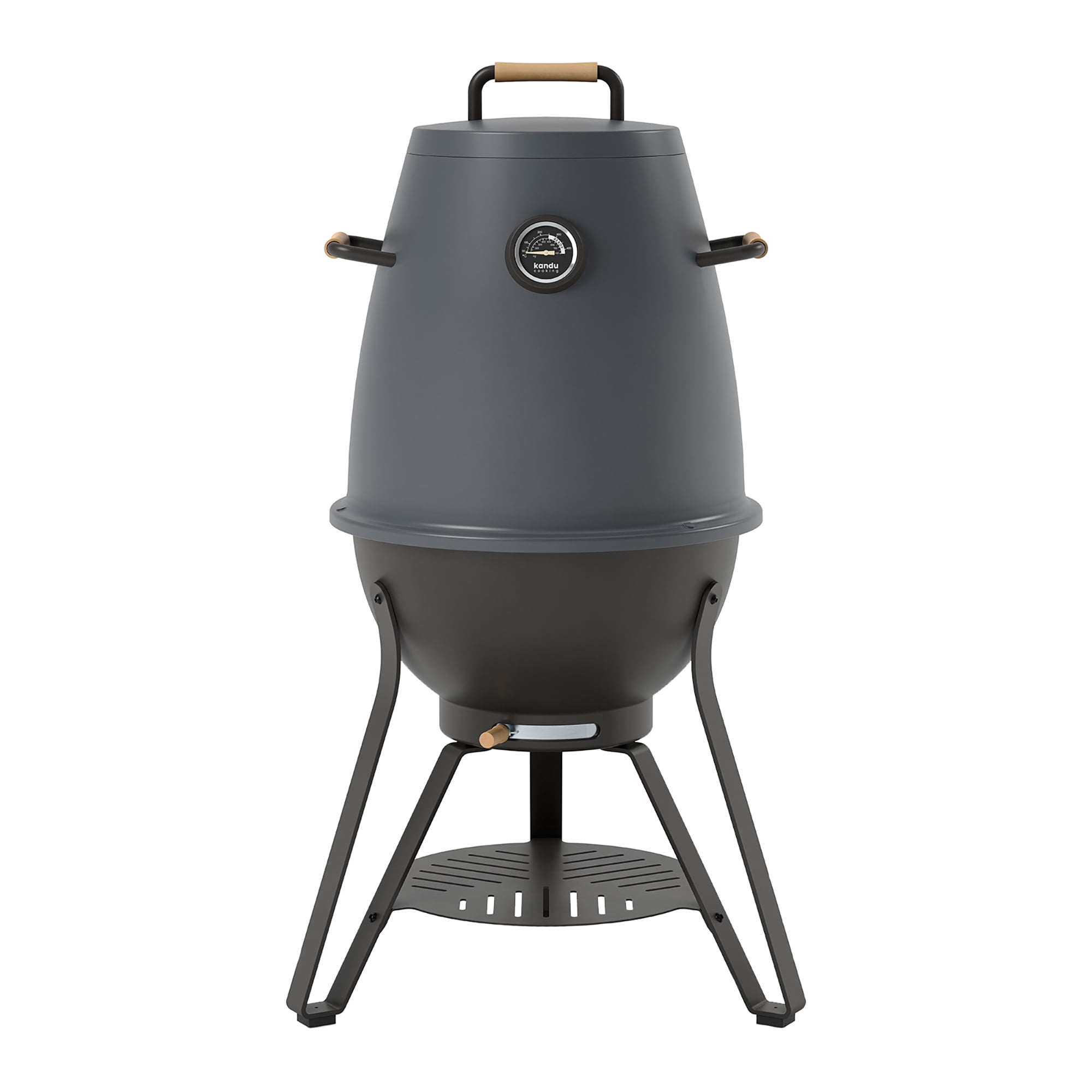 Kandu Outdoor Charcoal Oven Grill, Coal Grey - Cooks from All Directions, Space Saving, Includes 8 Skewers, Up to 750 Degrees - Quick Vertical Cooking Locks in Flavor, Nutrients & Moisture