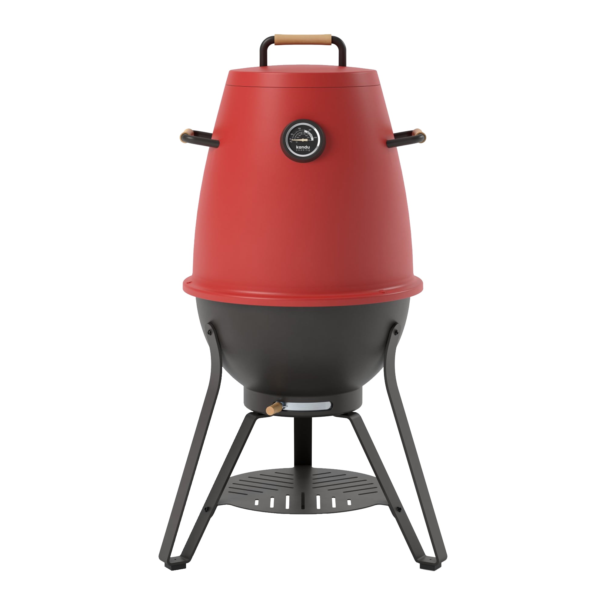 Kandu Outdoor Charcoal Oven Grill, Flame Red – Cooks from All Directions, Space Saving, Includes 8 Skewers, Up to 750 Degrees – Quick Vertical Cooking Locks in Flavor, Nutrients & Moisture