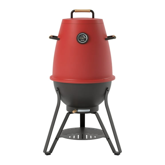 Kandu Outdoor Charcoal Oven Grill, Flame Red – Cooks from All Directions, Space Saving, Includes 8 Skewers, Up to 750 Degrees – Quick Vertical Cooking Locks in Flavor, Nutrients & Moisture