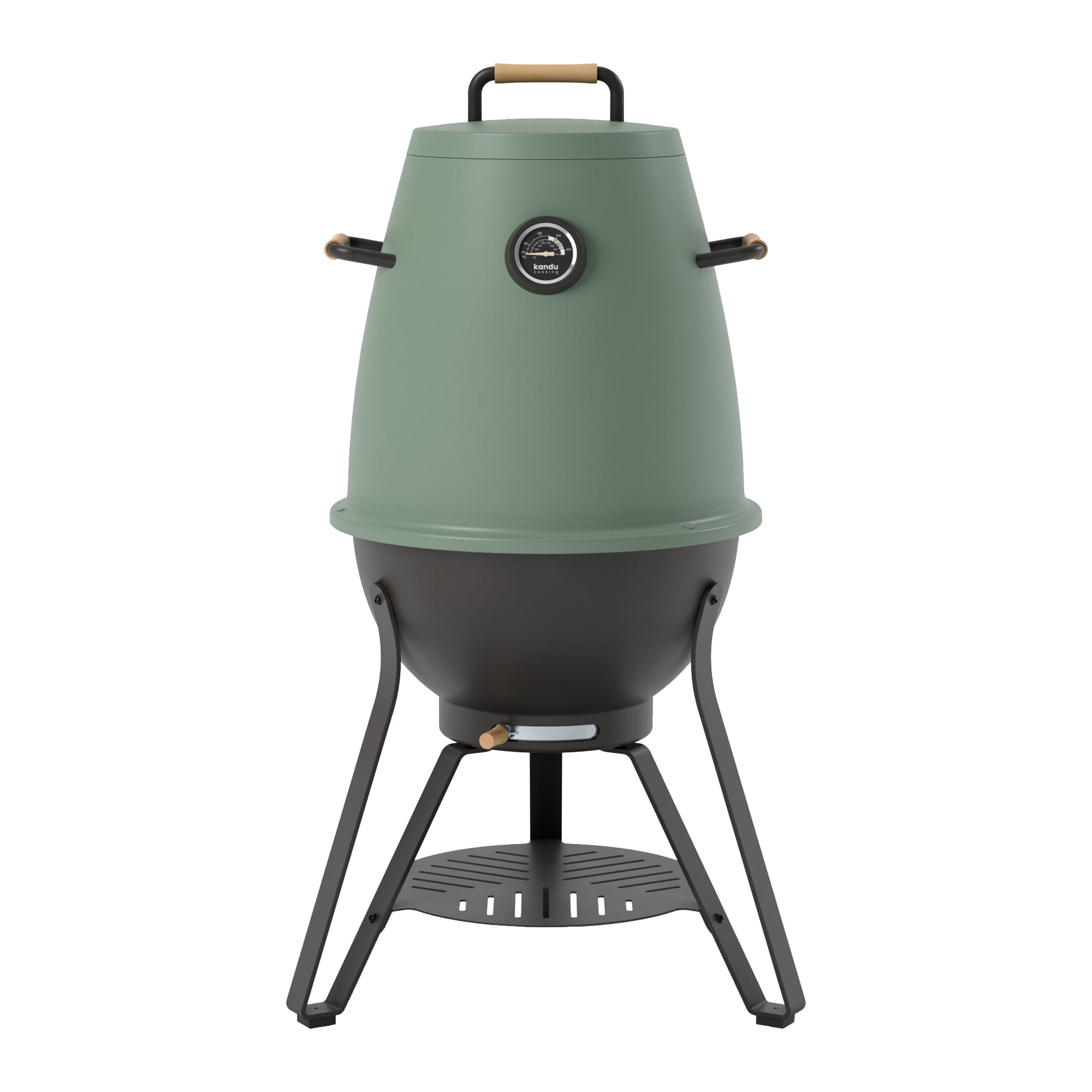Kandu Outdoor Charcoal Oven Grill, Jungle Green – Cooks from All Directions, Space Saving, Includes 8 Skewers, Up to 750 Degrees – Quick Vertical Cooking Locks in Flavor, Nutrients & Moisture