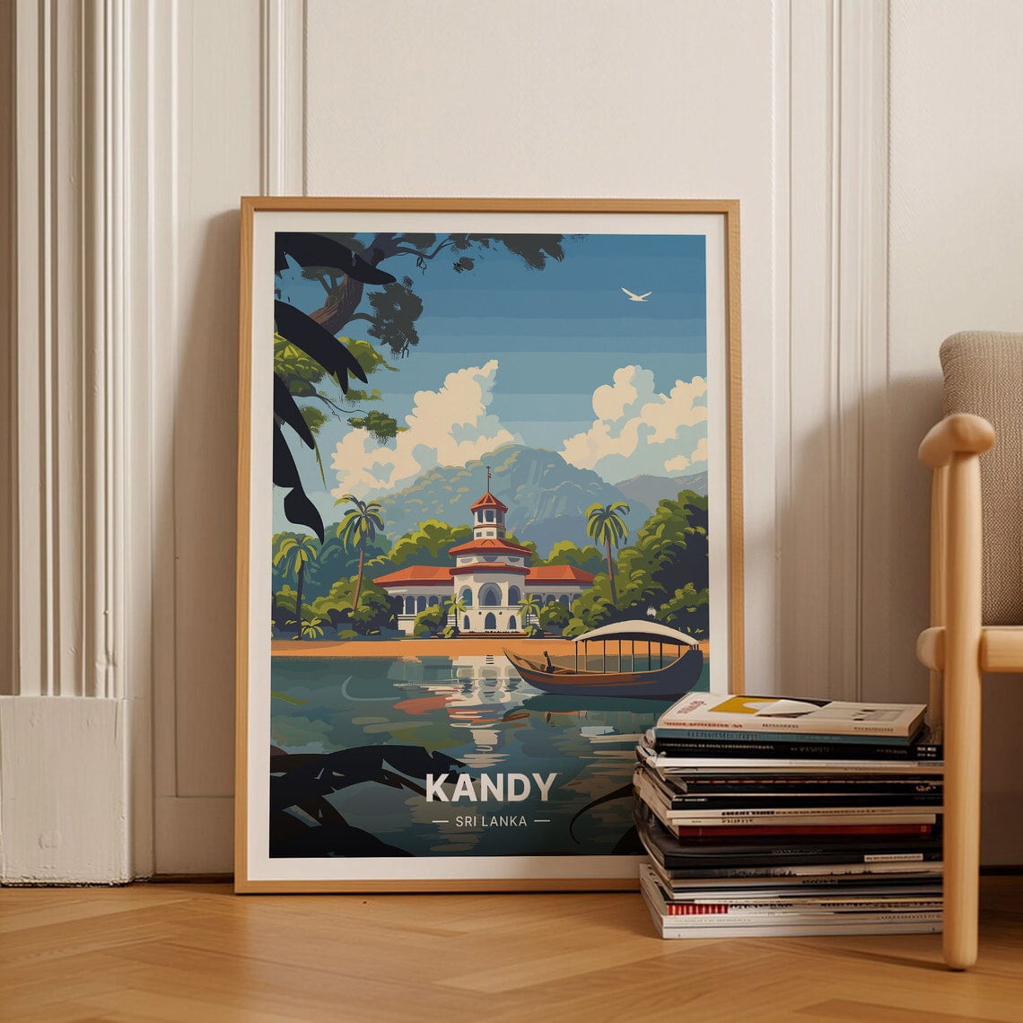Kandy Sri Lanka Travel Poster, Vintage Landmark, Travel Inspired Home ...