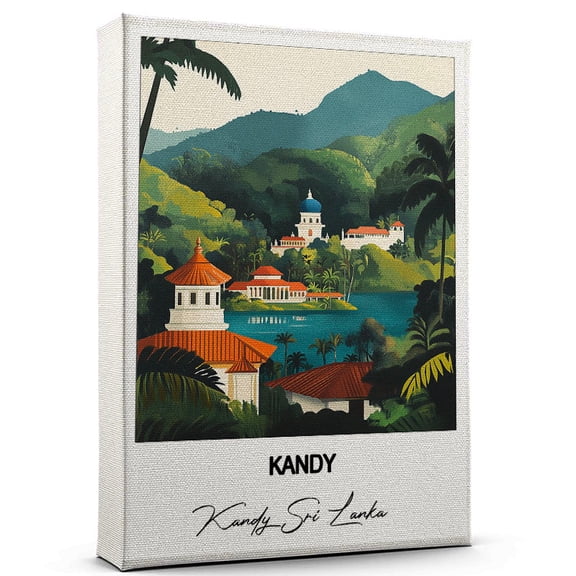 Kandy Travel Wall Decor Scenic Travel Canvas Print of Kandy Sri Lanka Canvas Beautiful Gift for Home, Office, or Living Space