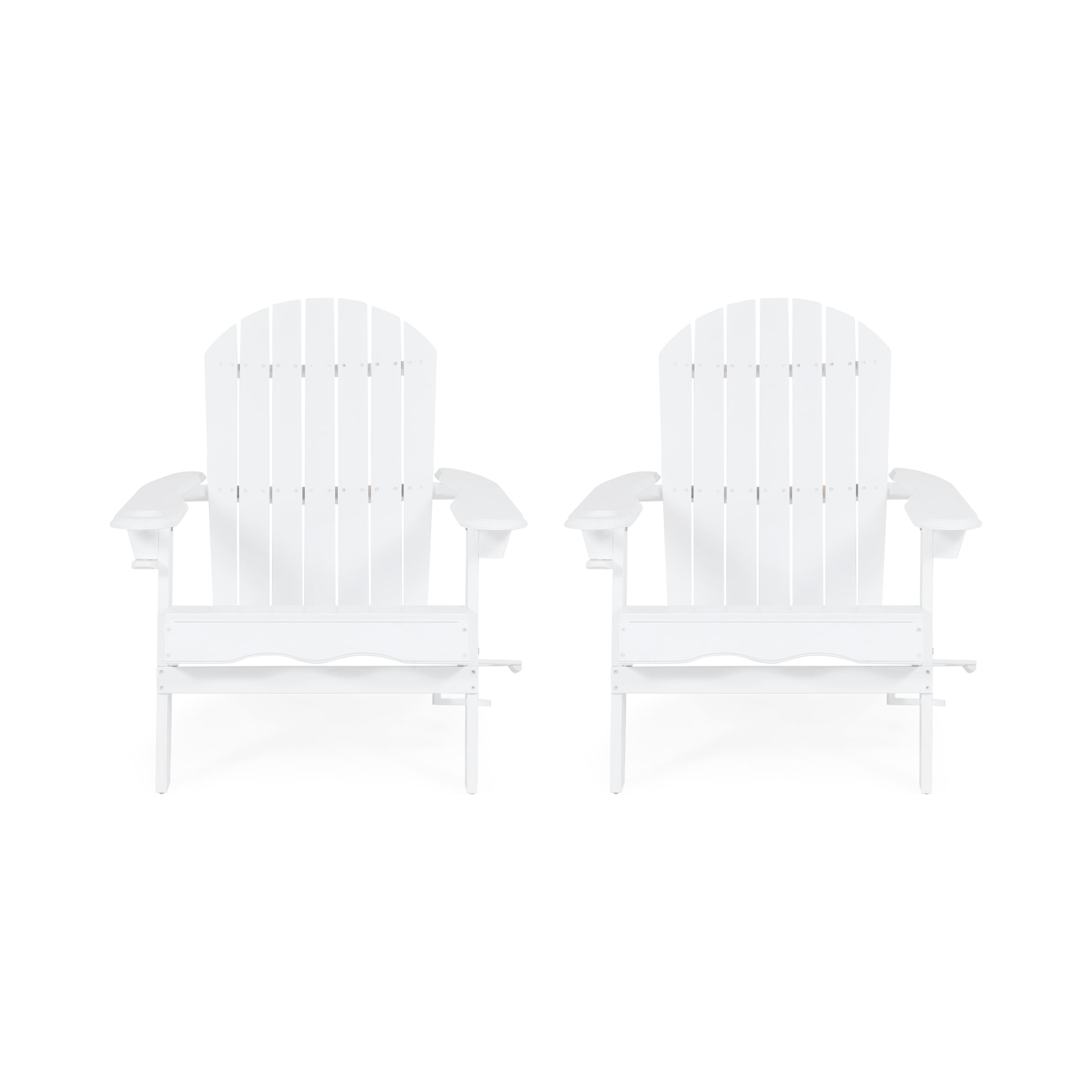 Kandyce Outdoor Acacia Wood Folding Adirondack Chairs, Set of 2, White ...