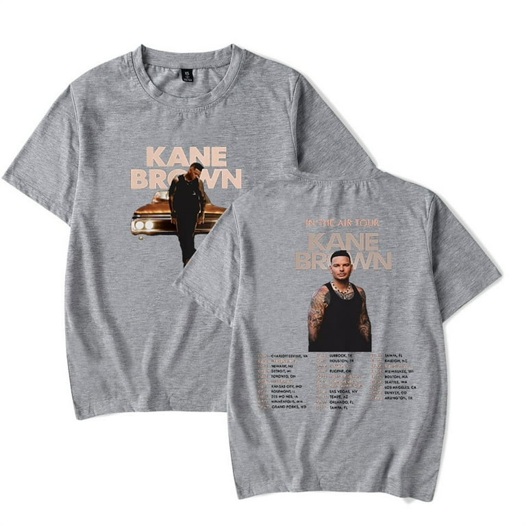 Kane Brown Air Tour T-shirt Hip Hop Crewneck Fashion Short Sleeve