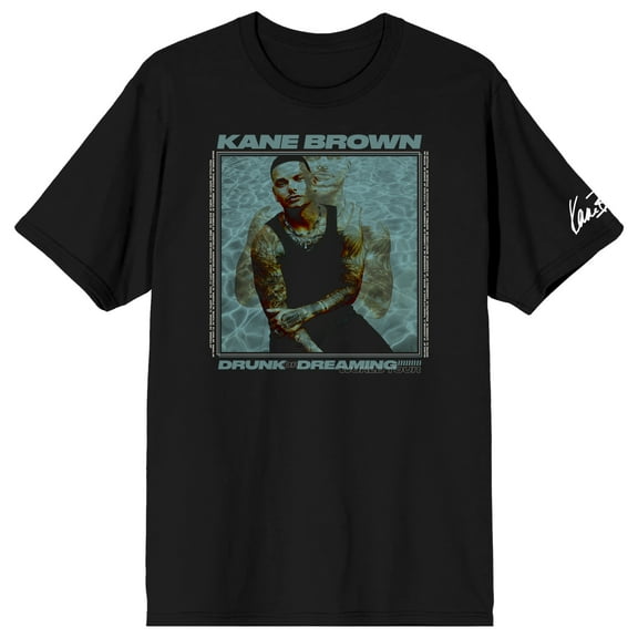 Kane Brown Drunk Or Dreaming Album Art Crew Neck Short Sleeve Men's Black T-shirt
 - Small