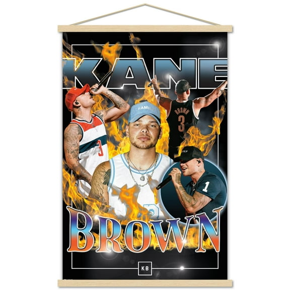 Kane Brown - Fire Wall Poster with Magnetic Frame, 22.375" x 34"