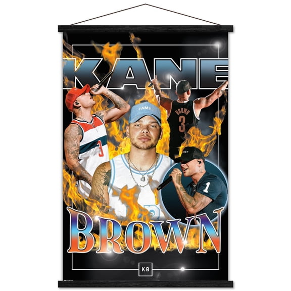 Kane Brown - Fire Wall Poster with Magnetic Frame, 22.375" x 34"