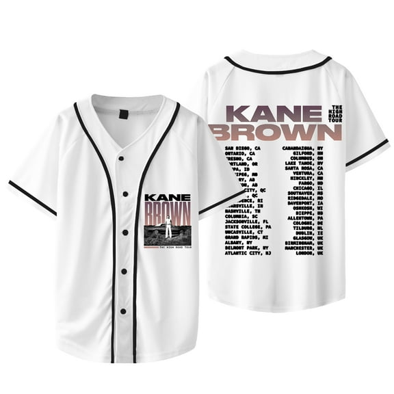 Kane Brown High Road Tour 2025 Baseball Jacket Tee Unisex Fashion V-neck Short Sleeve T-Shirts