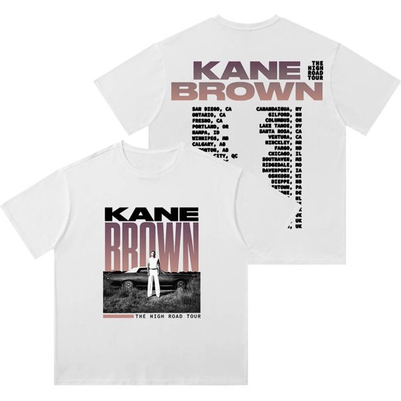 Kane Brown High Road Tour 2025 Wash T-Shirts Streetwear Tops Unisex Fashion Cotton Short Sleeve Tee